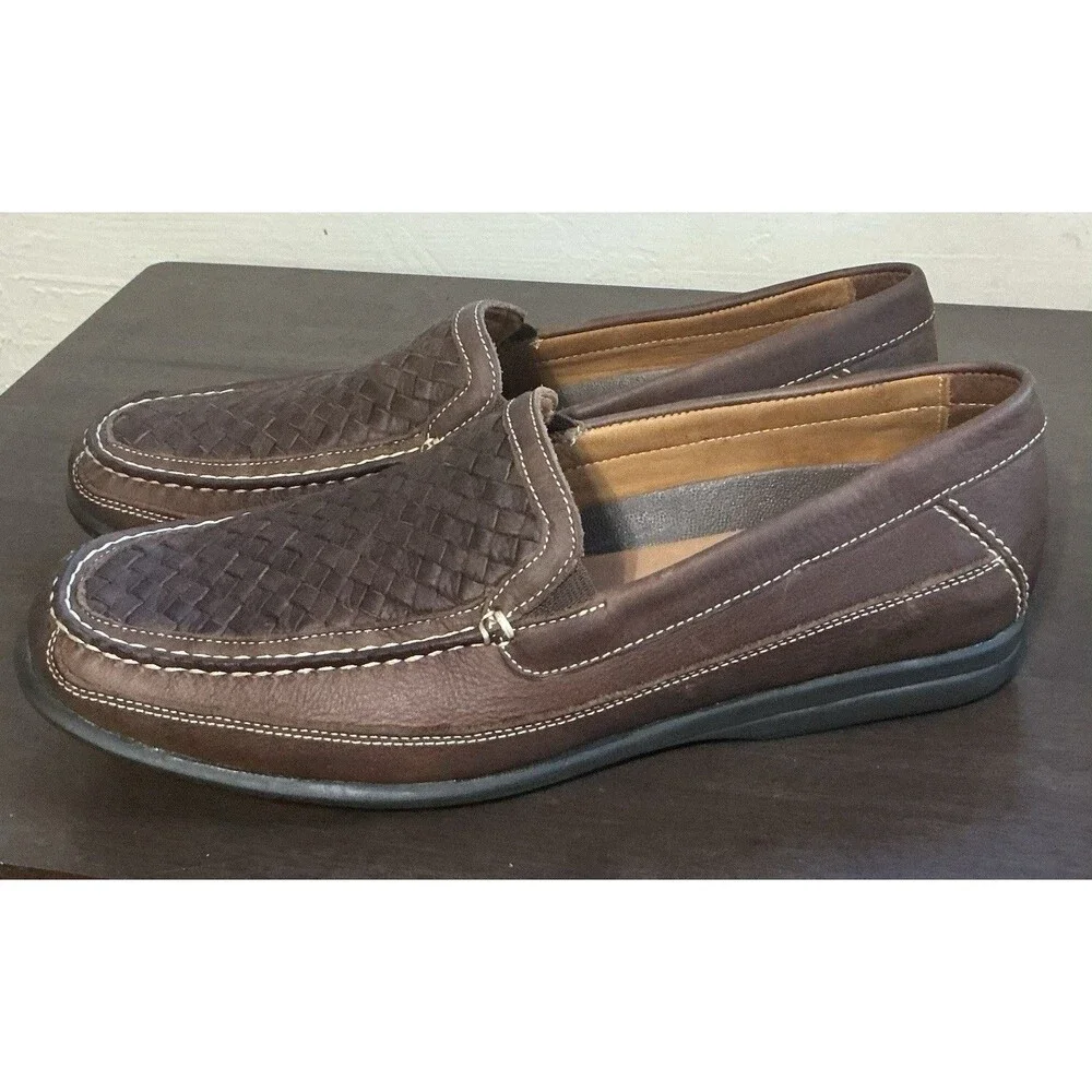 Men’s Johnston & Murphy Locklin Woven Venetian Loafers Brown Leather